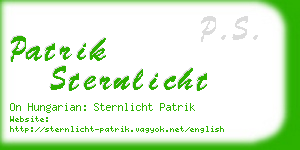 patrik sternlicht business card